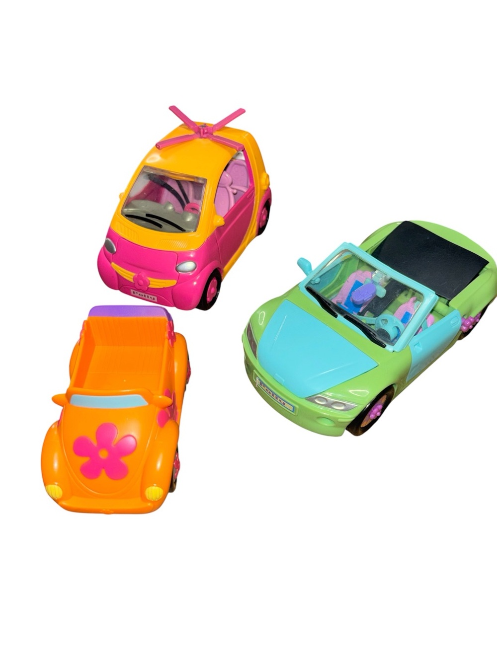 3 PC VINTAGE POLLY POCKET CONVERTIBLE CARS